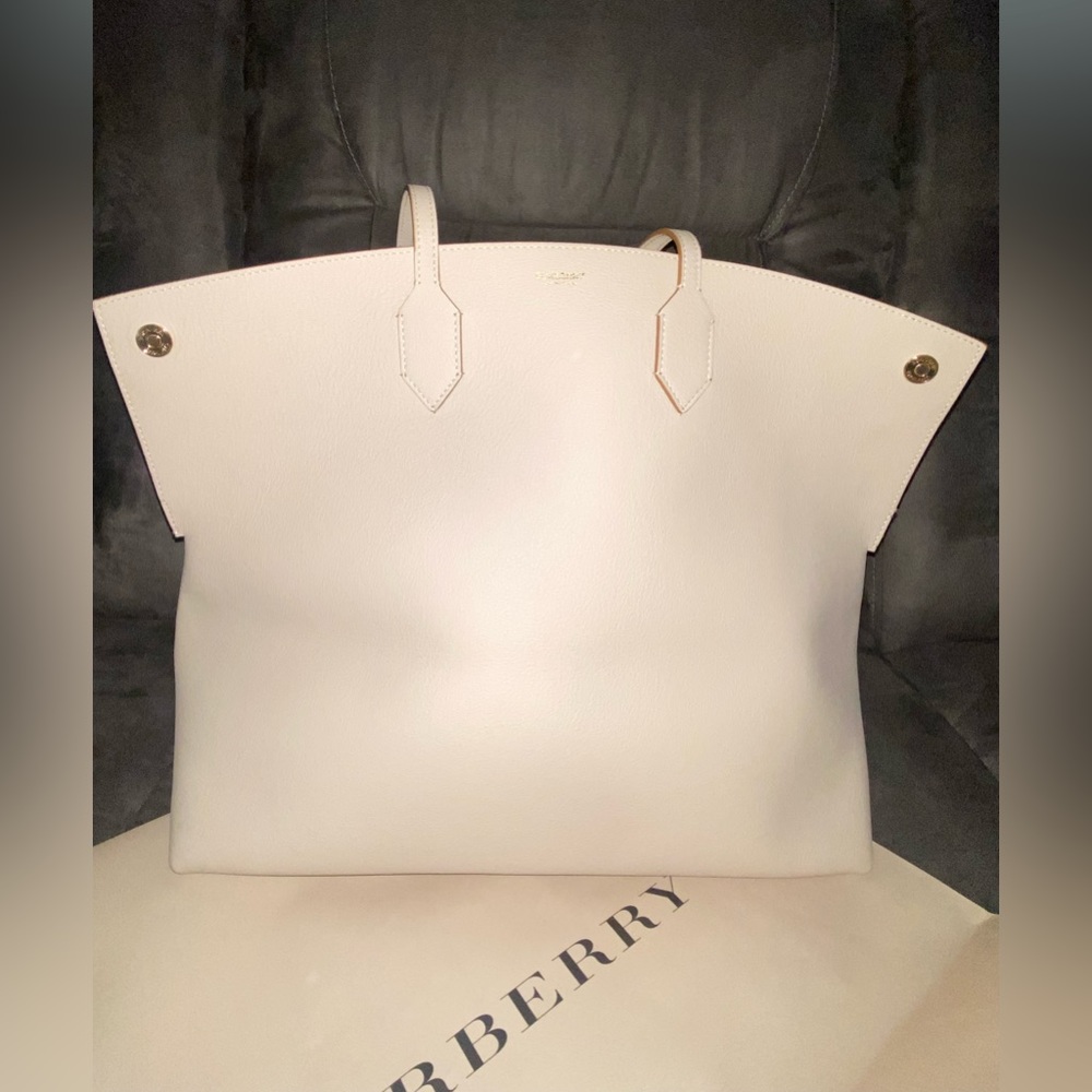 Burberry Society Tote Leather Bag Handbag - Picture 7 of 12